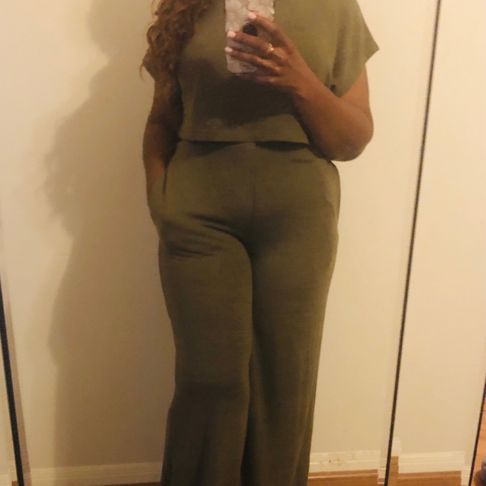 Forever 21 loungewear set in Army Green